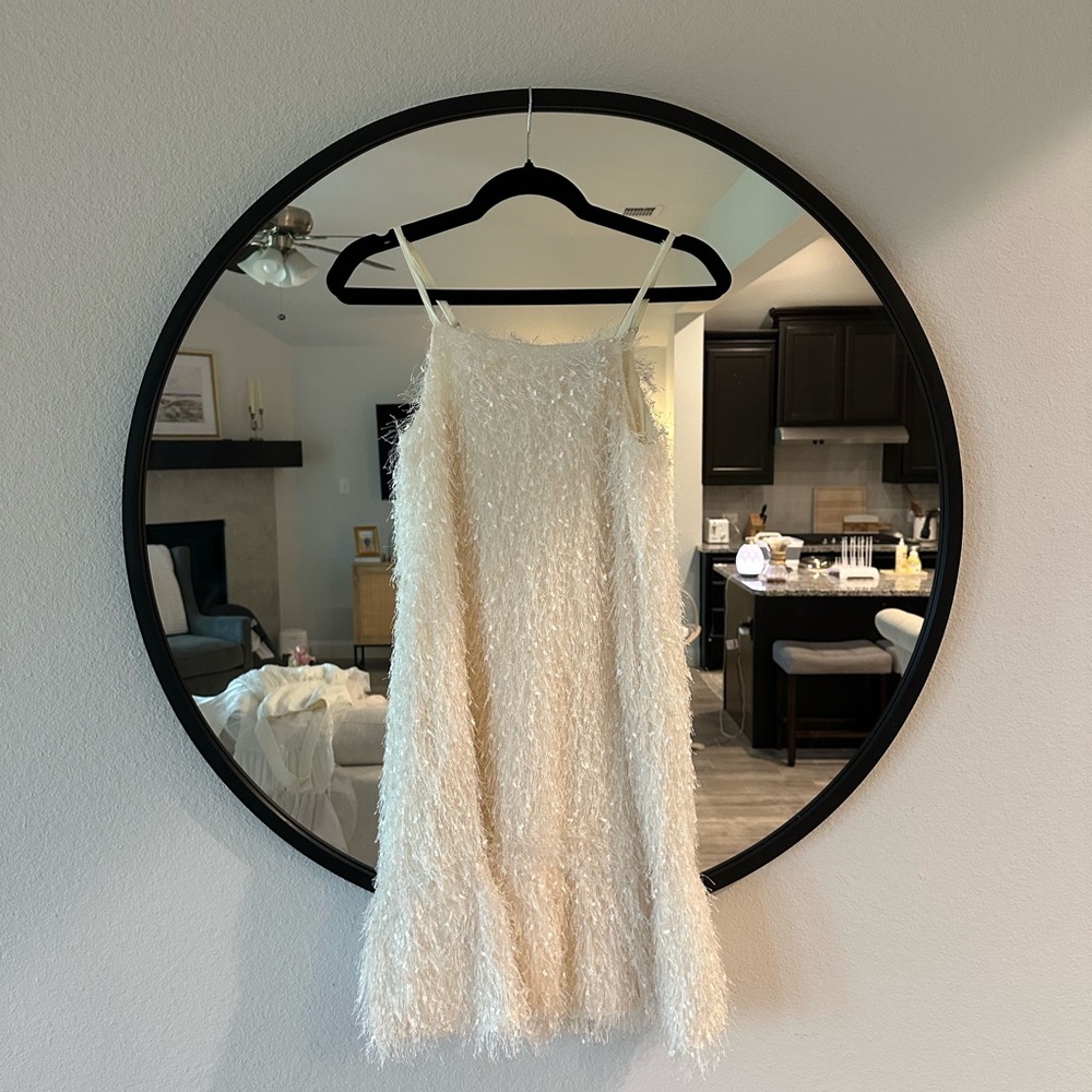 Little White Dress fringe mini dress
